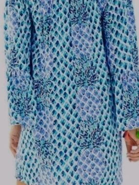Lilly Pulitzer Blue Aqua Lattice Mini Dress